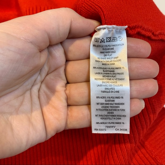 2X French Connection NWT super soft red cowl neck hi low sweater - Picture 8 of 14